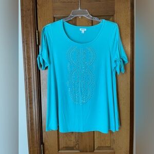 Westport tee Size 1X Teal colored